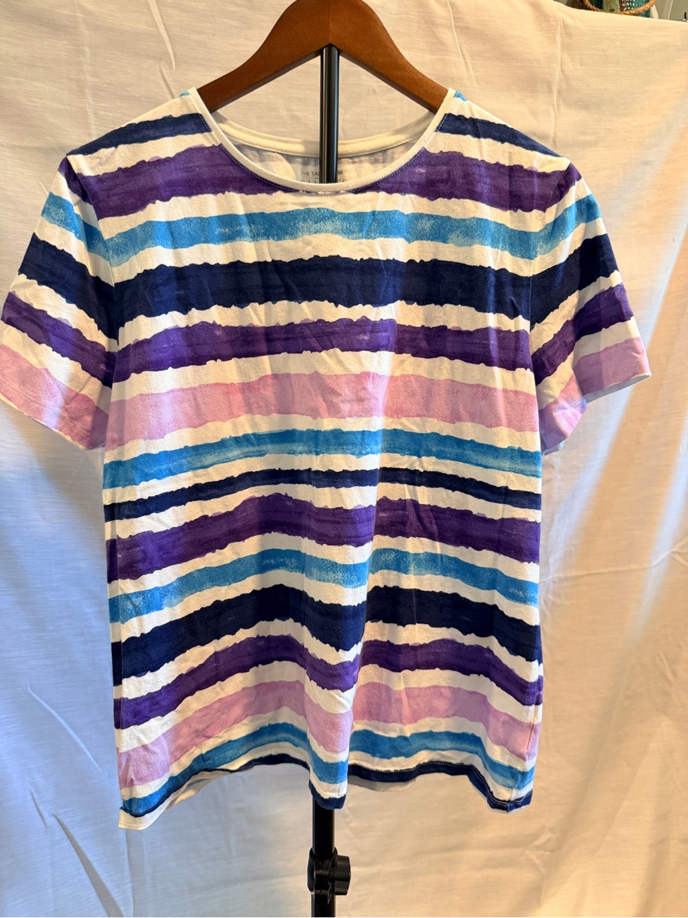 Talbots Multicolor Horizontal Stripe Short-Sleeve Tee XL